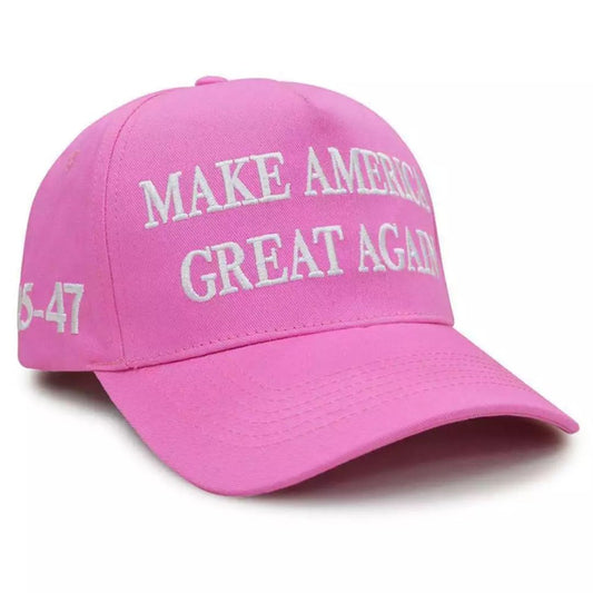 Trump 45-47 Legacy Hat – 4-Sided Embroidered Edition (Patriot Rose Pink)