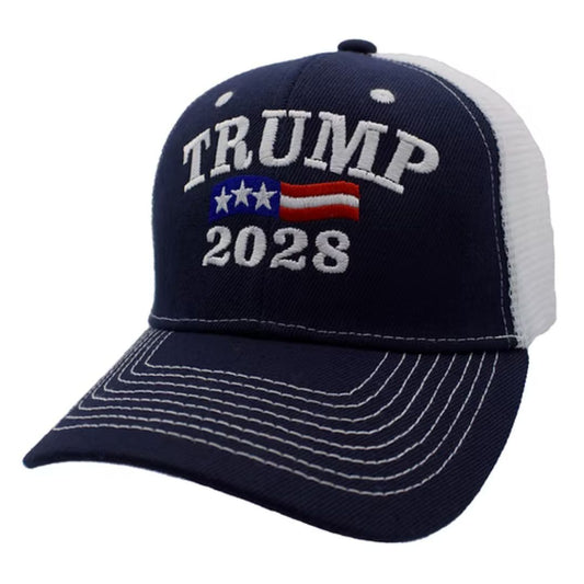 Trump 2028 Trucker Hat (Navy/White)