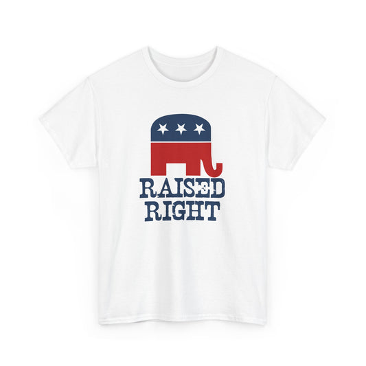 Patriotic "Raised Right" Elephant T-Shirt